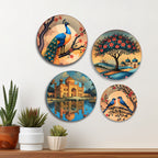 Royal Heritage India Scenic Premium Wall Plates Painting Set of Four