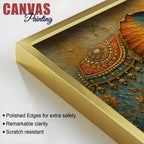 Royal Indian Elephant 3D Bas-Relief Type Canvas Wall Painting