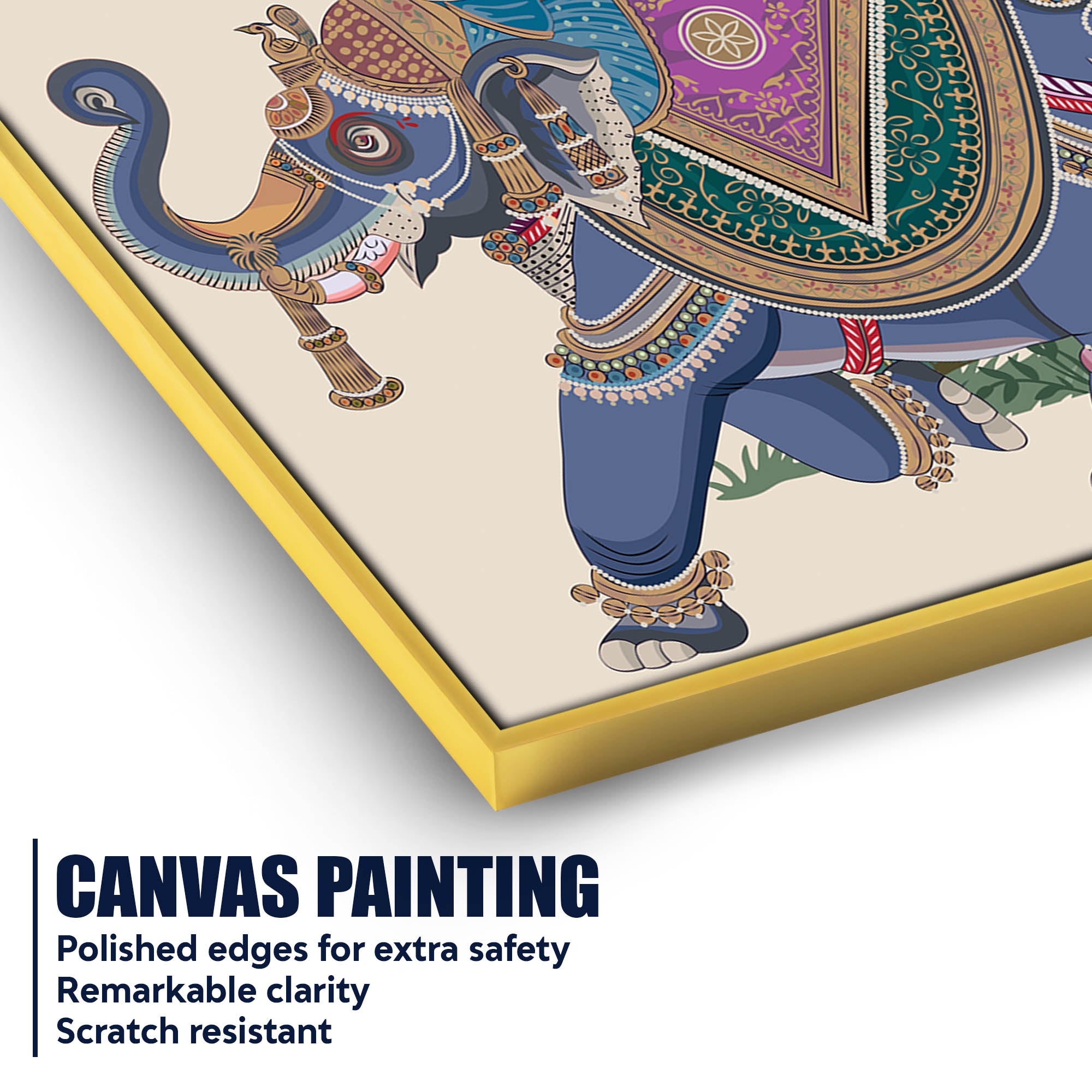 Royal Indian Elephant Canvas Painting | Traditional Wall Decor