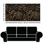 Royal Indian Elephants in Tropical Forest Metallic Look 3D Canvas Wall Painting