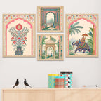 Royal Indian Miniature Art Wall Frame Set of Four