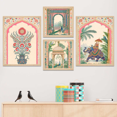 Royal Indian Miniature Art Wall Frame Set of Four