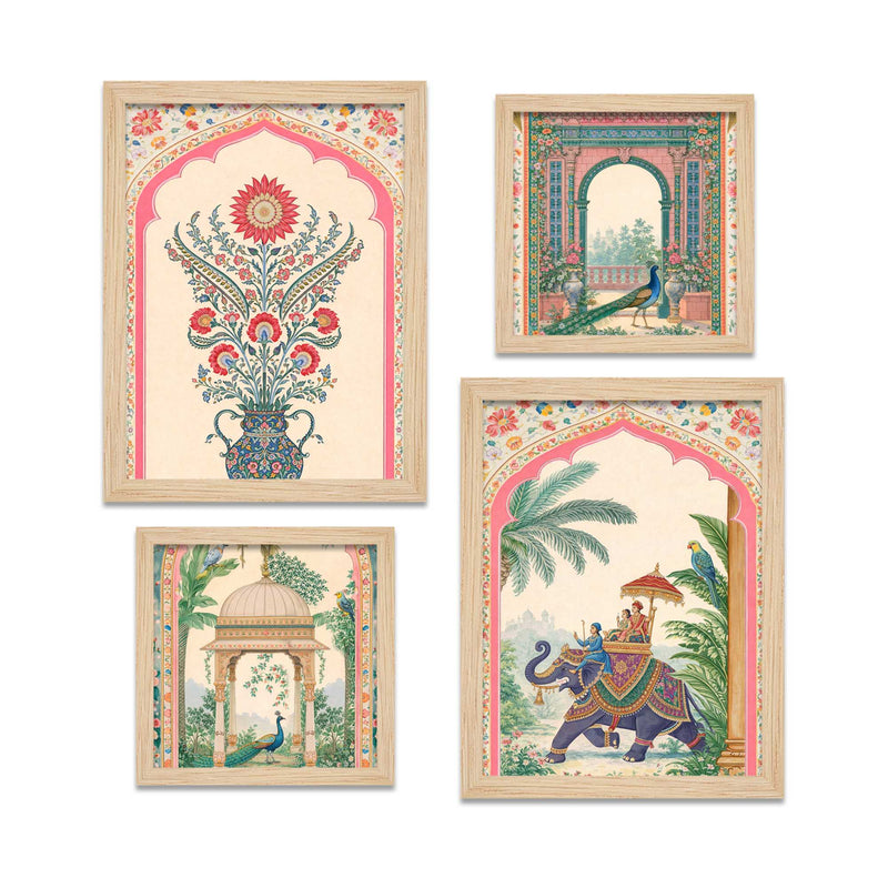 Royal Indian Miniature Art Wall Frame Set of Four