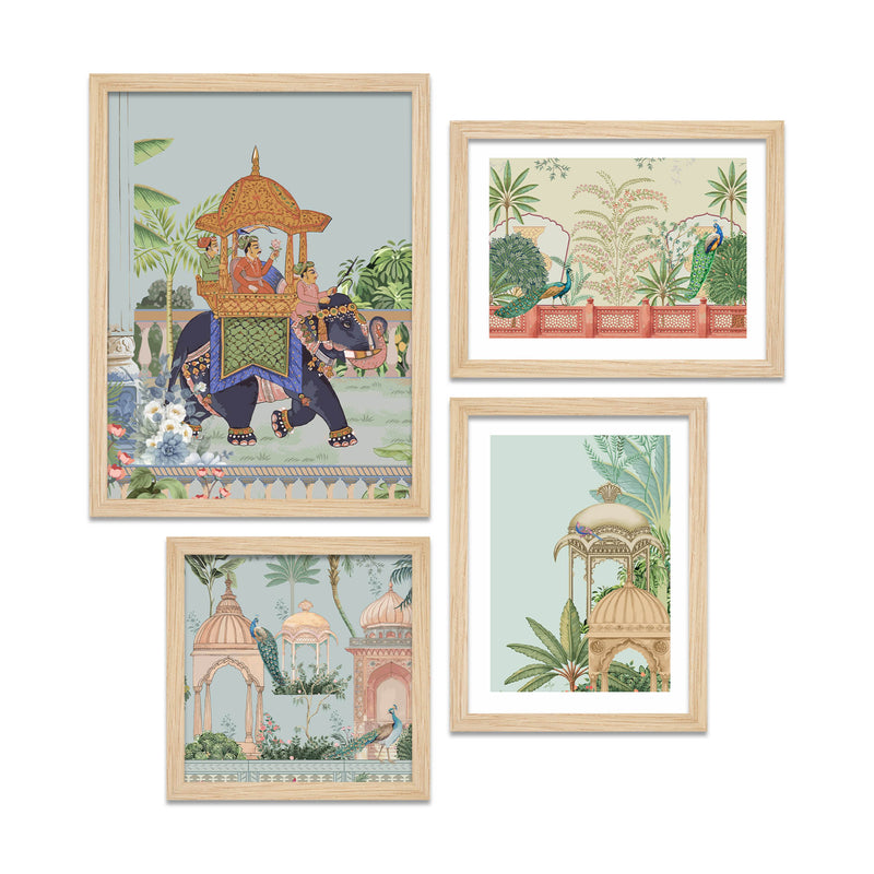 Royal Indian Palace Art Wall Frame Set of Four
