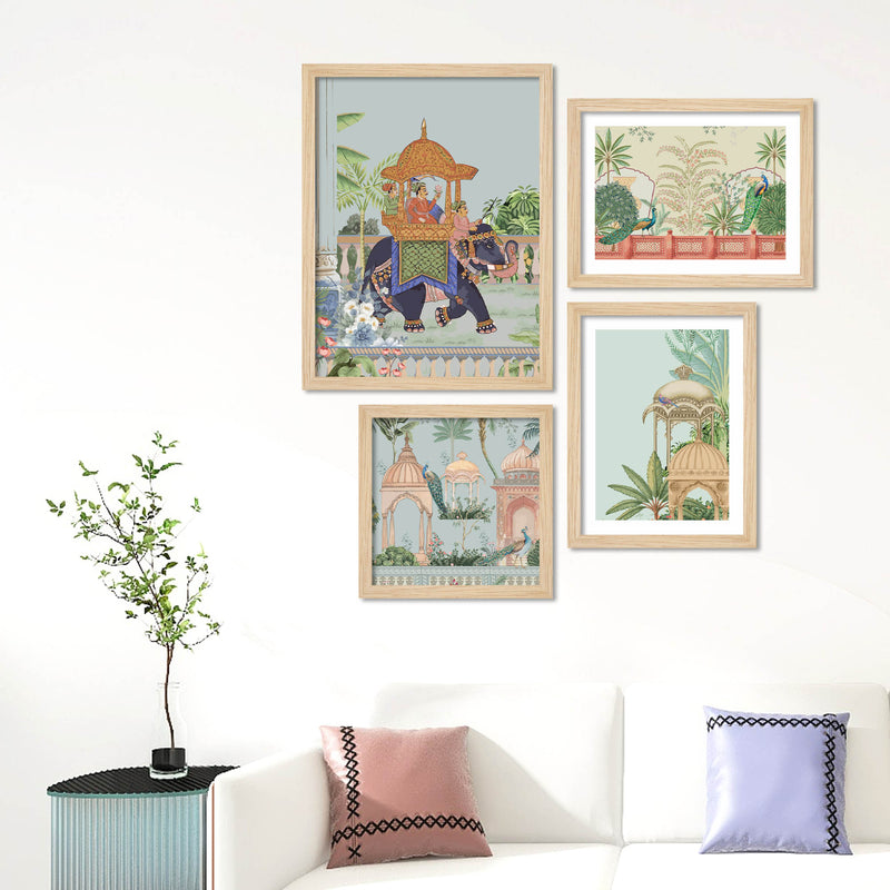 Royal Indian Palace Art Wall Frame Set of Four