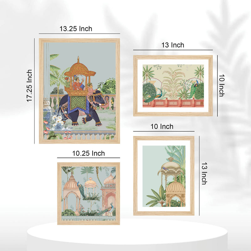 Royal Indian Palace Art Wall Frame Set of Four