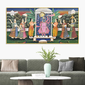 Royal Indian Pichwai Shreenathji Canvas Wall Painting