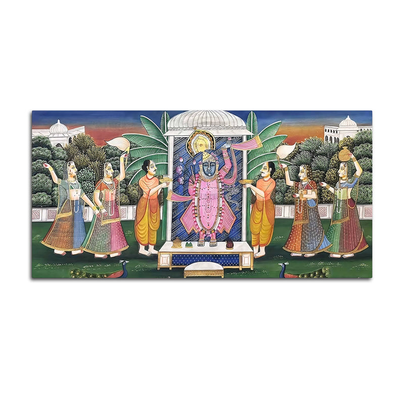 Royal Indian Pichwai Shreenathji Canvas Wall Painting