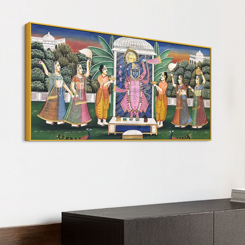 Royal Indian Pichwai Shreenathji Canvas Wall Painting