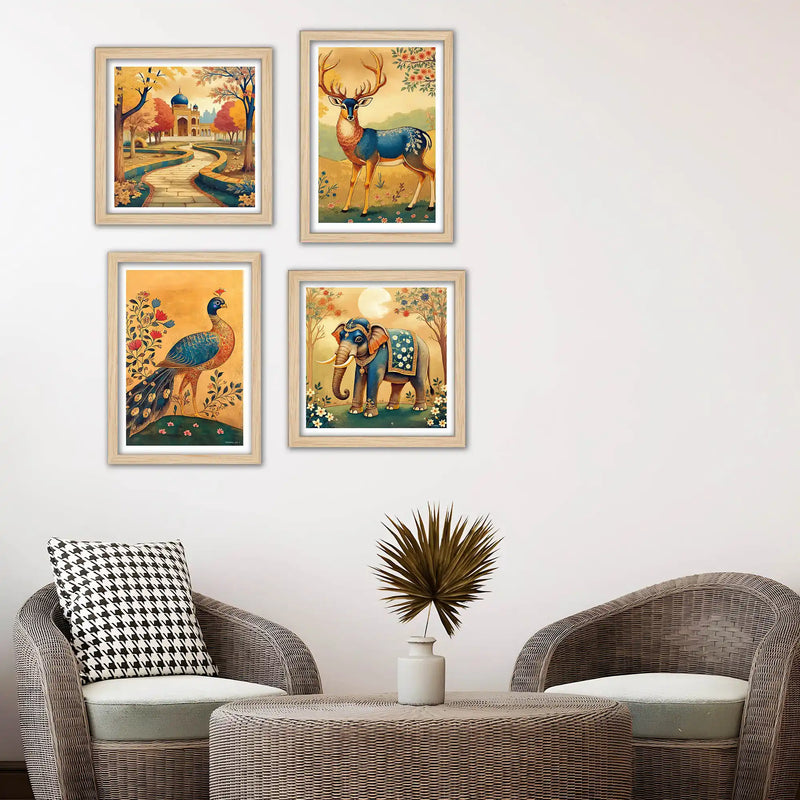 Royal Indian Wall Art Frame Set of 4