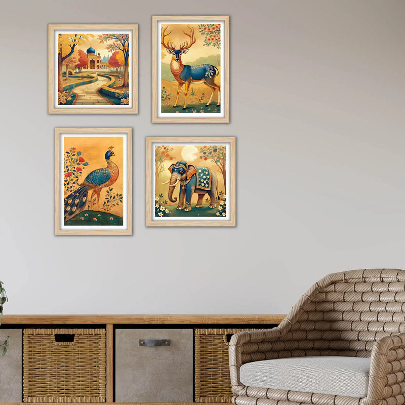 Royal Indian Wall Art Frame Set of 4