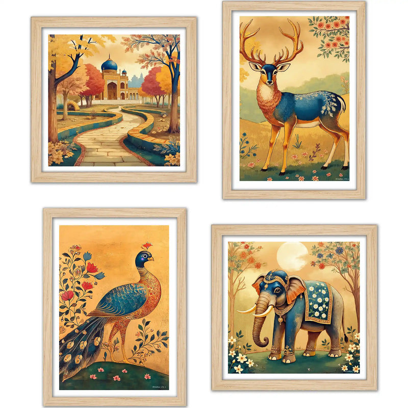 Royal Indian Wall Art Frame Set of 4
