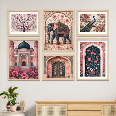 Royal Indian Wall Art Frame Set of 6