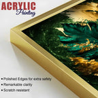 Royal Leaf Floating Acrylic Wall Decor Painting Set of 3