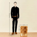 Royal Look Ottoman in Soft Velvet and Gold Trim