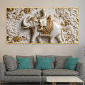 Royal Maharaja Riding on Ornate Elephant 3D Canvas Wall Painting