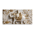 Royal Maharaja Riding on Ornate Elephant 3D Canvas Wall Painting