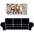 Royal Maharaja Riding on Ornate Elephant 3D Canvas Wall Painting