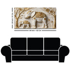Royal Mother and Baby Elephant 3D Canvas Wall Painting