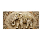 Royal Ornate Elephant Mandala Relief 3D Canvas Wall Painting