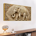 Royal Ornate Elephant Mandala Relief 3D Canvas Wall Painting