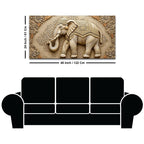 Royal Ornate Elephant Mandala Relief 3D Canvas Wall Painting