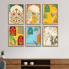 Royal Palace Garden Scenes Wall Frame Set of Six