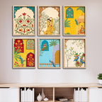 Royal Palace Garden Scenes Wall Frame Set of Six