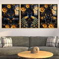 Royal Peacock Deer & Elephant Floating Acrylic Wall Painting Set of 3