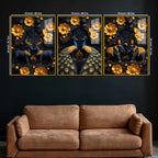 Royal Peacock Deer & Elephant Floating Acrylic Wall Painting Set of 3