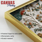 Royal Peacock & Deer in Enchanted Floral Garden 3D Canvas Wall Painting