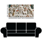 Royal Peacock & Deer in Enchanted Floral Garden 3D Canvas Wall Painting