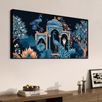 Royal Peacock Palace Canvas Wall Painting for Stylish Home Decoration