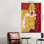 Royal Peacock with Lord Shri Krishna Canvas Wall Painting
