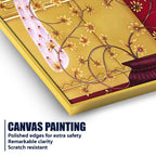 Royal Peacock with Lord Shri Krishna Canvas Wall Painting