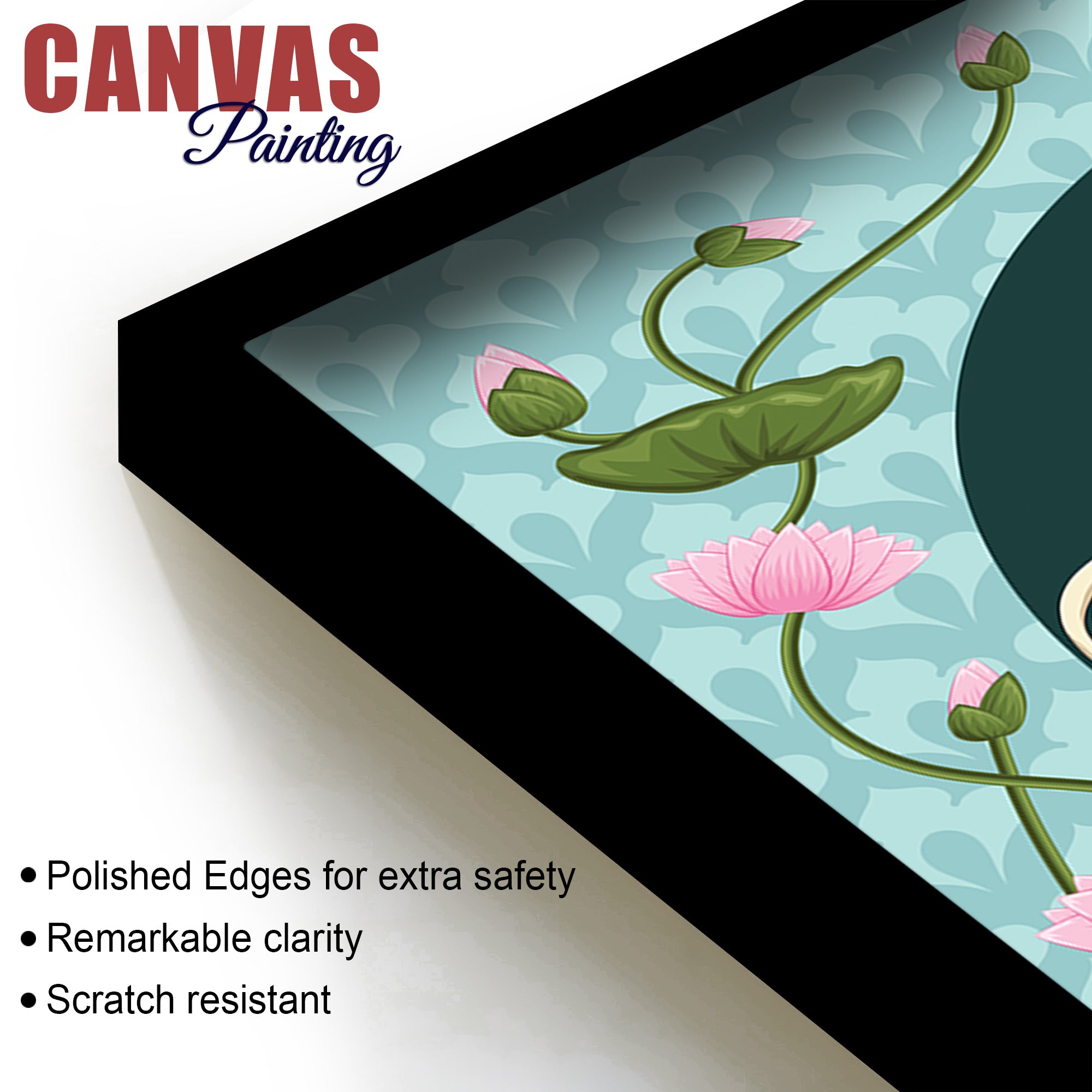 Royal Pichwai Cow Canvas Painting with Lotus | Ethnic Wall Art