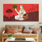 Royal Pichwai Gopi Canvas Painting – Traditional Indian Art