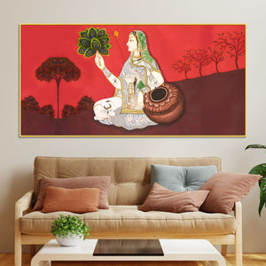 Royal Pichwai Gopi Canvas Painting – Traditional Indian Art