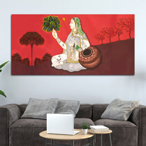 Royal Pichwai Gopi Canvas Painting – Traditional Indian Art
