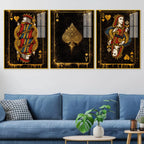 Royal Playing Cards Floating Acrylic Wall Painting Set of 3