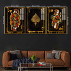 Royal Playing Cards Floating Acrylic Wall Painting Set of 3