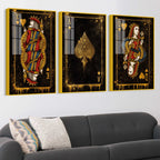 Royal Playing Cards Floating Acrylic Wall Painting Set of 3