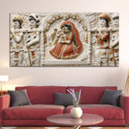 Royal Princess in Palanquin with Cute Birds 3D Canvas Wall Painting