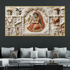 Royal Princess in Palanquin with Cute Birds 3D Canvas Wall Painting