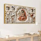 Royal Princess in Palanquin with Cute Birds 3D Canvas Wall Painting