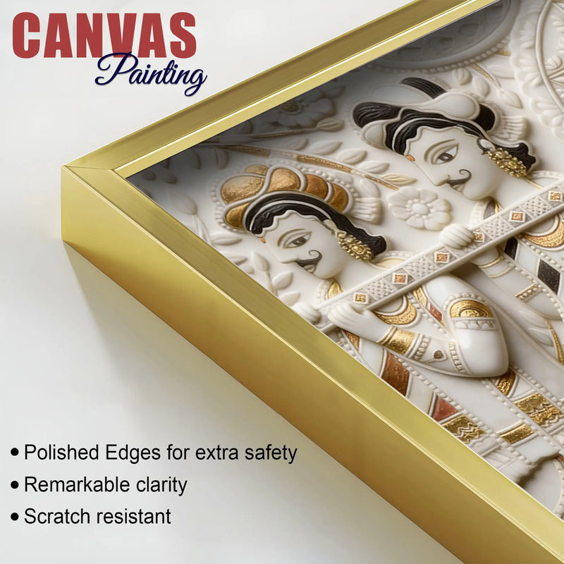 Royal Princess in Palanquin with Cute Birds 3D Canvas Wall Painting