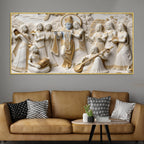 Royal Radha Krishna Raas Leela 3D Canvas Wall Painting