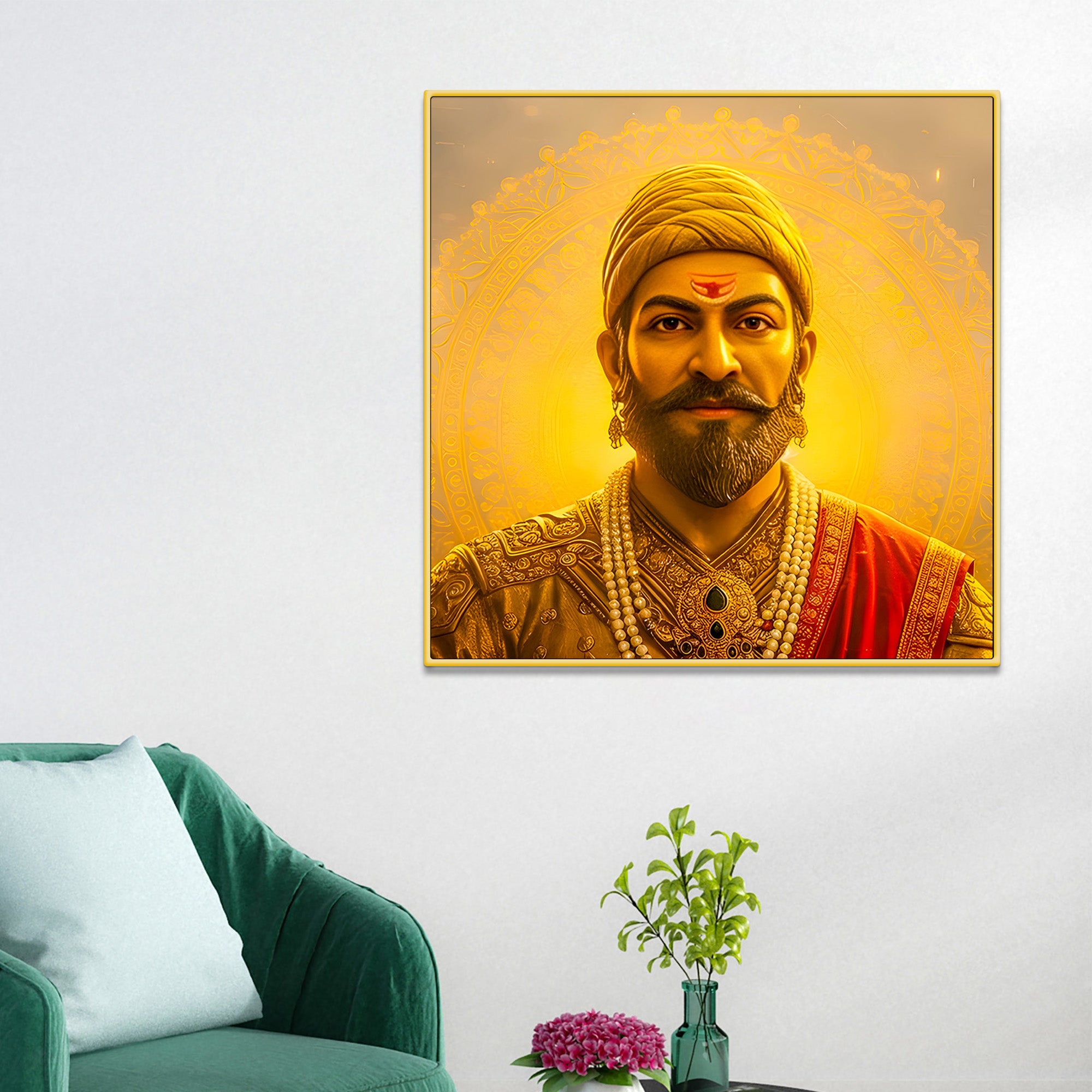 Royal Shivaji Maharaj Portrait Canvas wall Painting