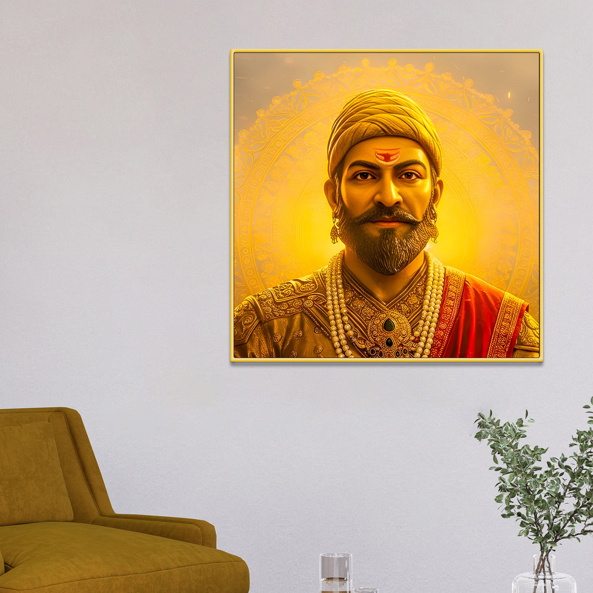 Royal Shivaji Maharaj Portrait Canvas wall Painting
