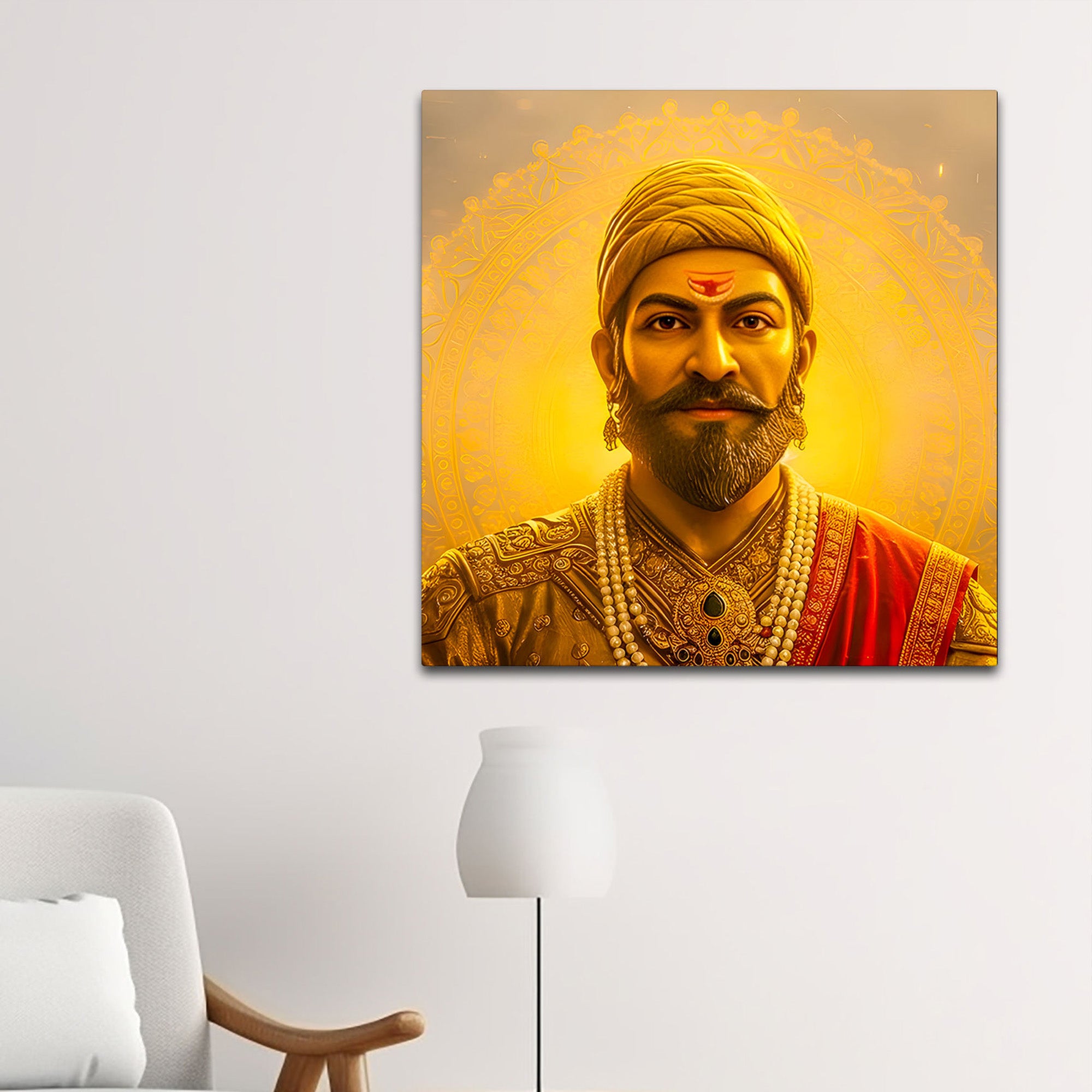 Royal Shivaji Maharaj Portrait Canvas wall Painting